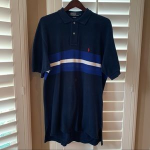 Vintage 90s Polo by Ralph Lauren Striped Shirt Navy